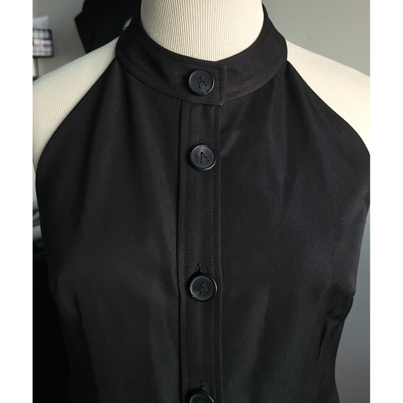 ADAM Lippes Gaberdine Halter Midi Shirt Dress Wool 4 black - Picture 4 of 15